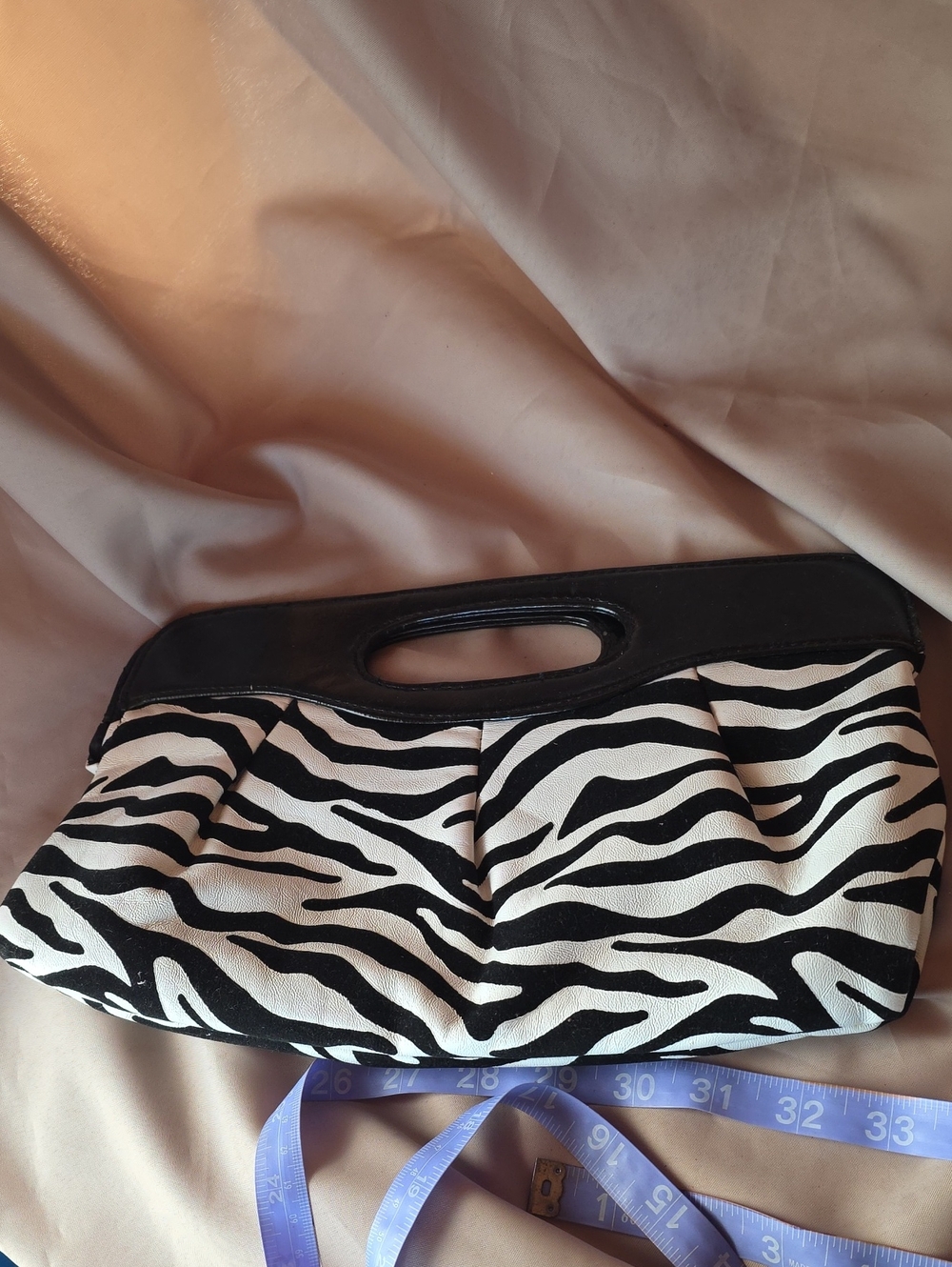 Zebra Print Black & White Handheld b bag Clutch